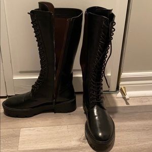Zara Leather Military Style Boots